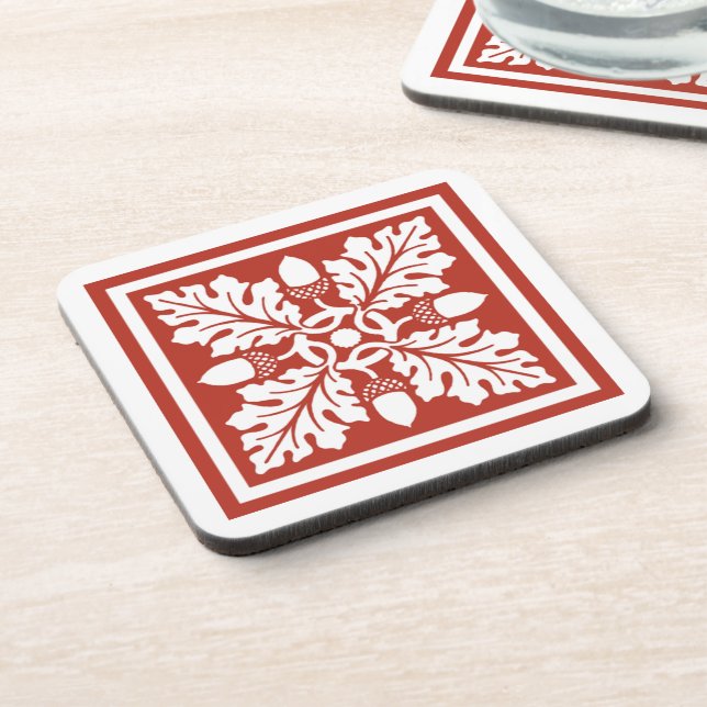 Brick Acorn and Leaf Tile Design Untersetzer (Linke Seite)