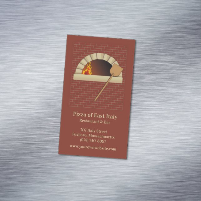 Brick Bakery Pizza Magnetische Visitenkarte (Beispiel)