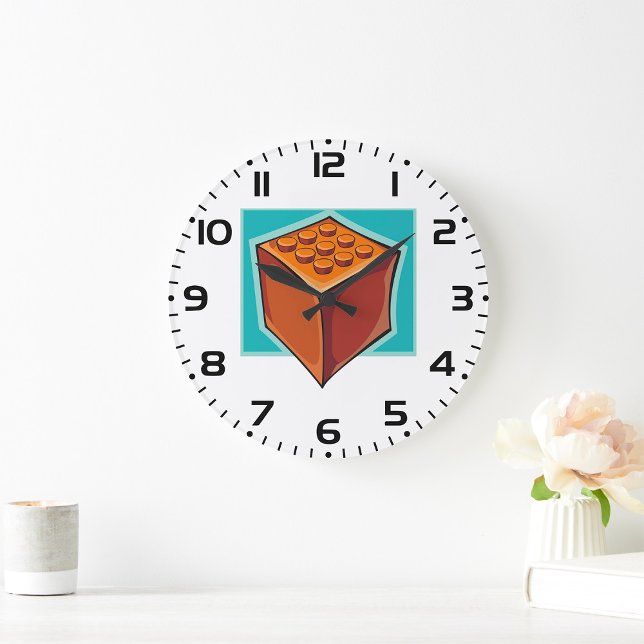 Brick Block Fun Building Toy Große Wanduhr (Von Creator hochgeladen)