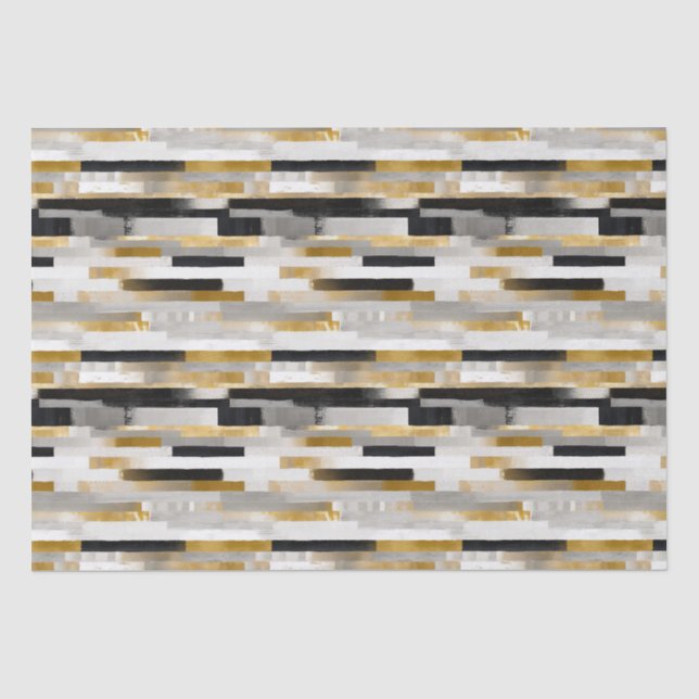 Brick Bond Brushstrokes Geometrisches Muster Seidenpapier (Vorderseite)