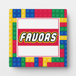 Brick Builder  Birthday Party FAVOR SIGN Fotoplatte