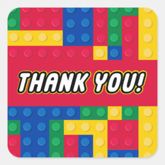 Brick Builder Birthday Party FAVOR STICKER
