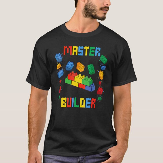 Brick Builder blockt Gebäude Master Builder Toys T-Shirt (Vorderseite)