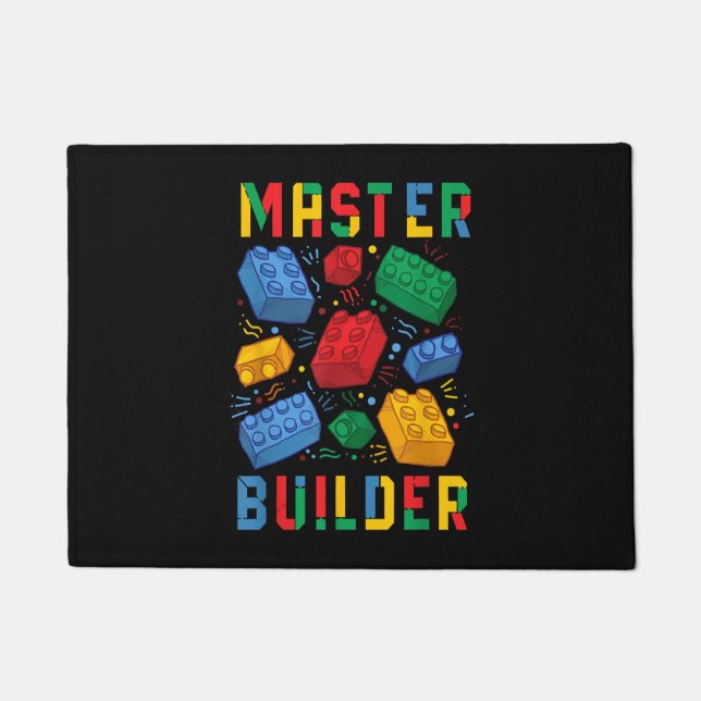 Brick Builder Funny Blocks Gebäude Master Builder Fußmatte (Vorderseite)