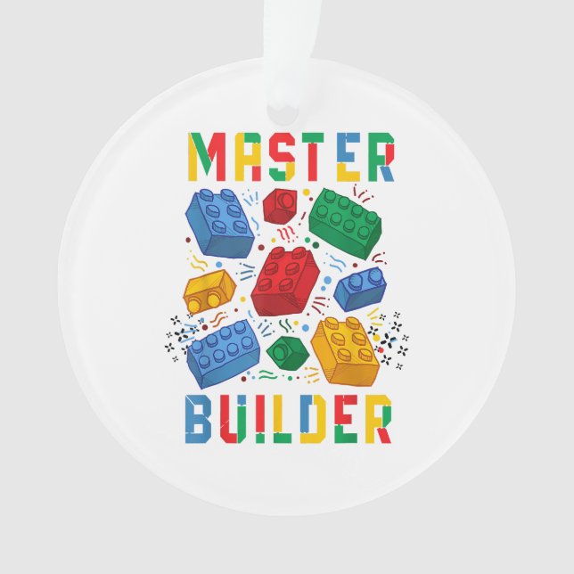 Brick Builder Funny Blocks Gebäude Master Builder Ornament (Vorderseite)