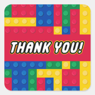 Brick Builder Geburtstagsparty FAVOR STICKER