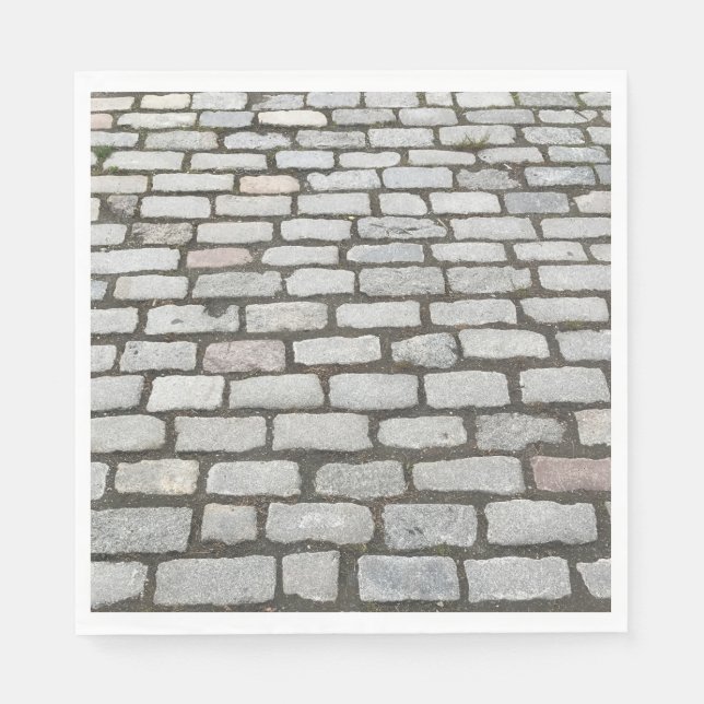 Brick Cobblestone Street Pathway Naturofotografie Serviette (Vorderseite)