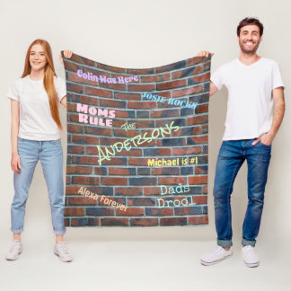 Brick Graffiti Wall Individuelle Name Fleecedecke