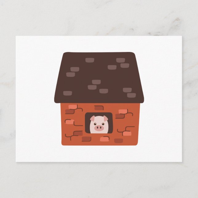 Brick House Pig Postkarte (Vorderseite)