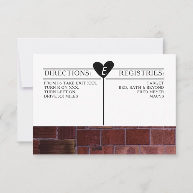Brick Industrial Wedding Einladungskarte (Vorderseite)