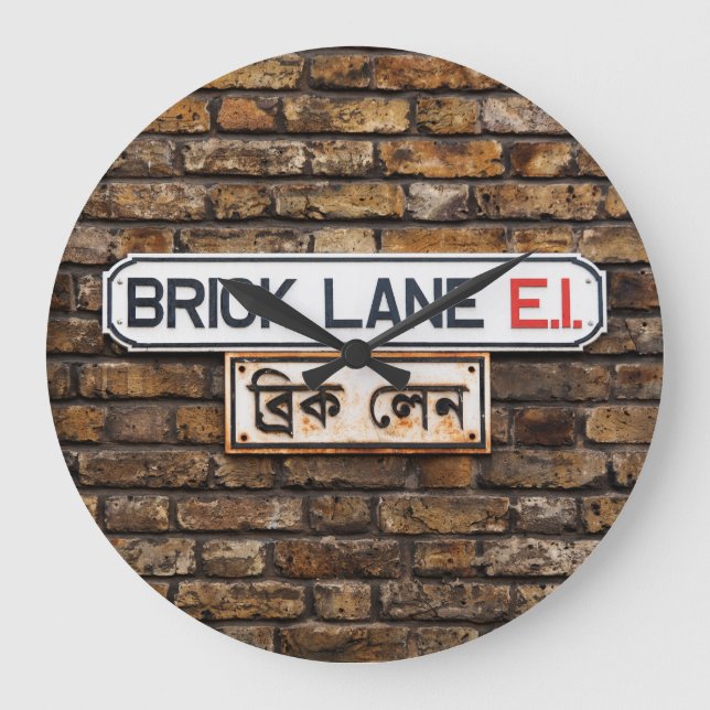 Brick Lane Clock Große Wanduhr (Vorderseite)