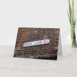 Brick Lane - London - Street Sign - Grußkarte Karte