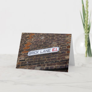 Brick Lane - London - Street Sign - Grußkarte Karte