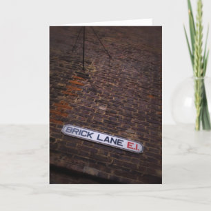 Brick Lane - Street Sign - Grußkarte Karte