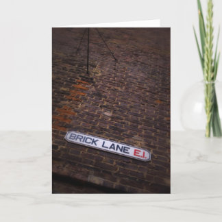 Brick Lane - Street Sign - Grußkarte Karte