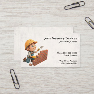Brick Mason Mauerwerk Construction Business Card Visitenkarte