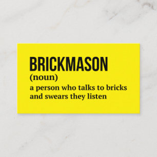 Brick Mason Trade Spaß Card Visitenkarte