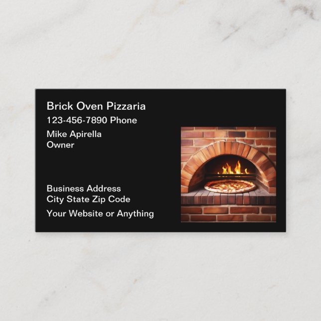 Brick Oven Pizza Place Business Cards Visitenkarte (Vorderseite)