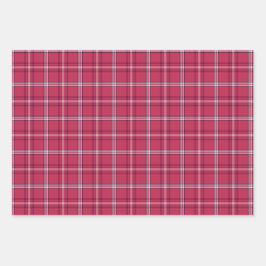 Brick Red and Soft Peach Plaid Geschenkpapier Set