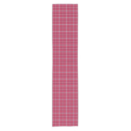 Brick Red and Soft Peach Plaid Kurzer Tischläufer