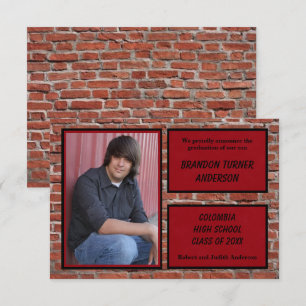 Brick, Red & Black mit Foto-3x5Grad Ankündigung