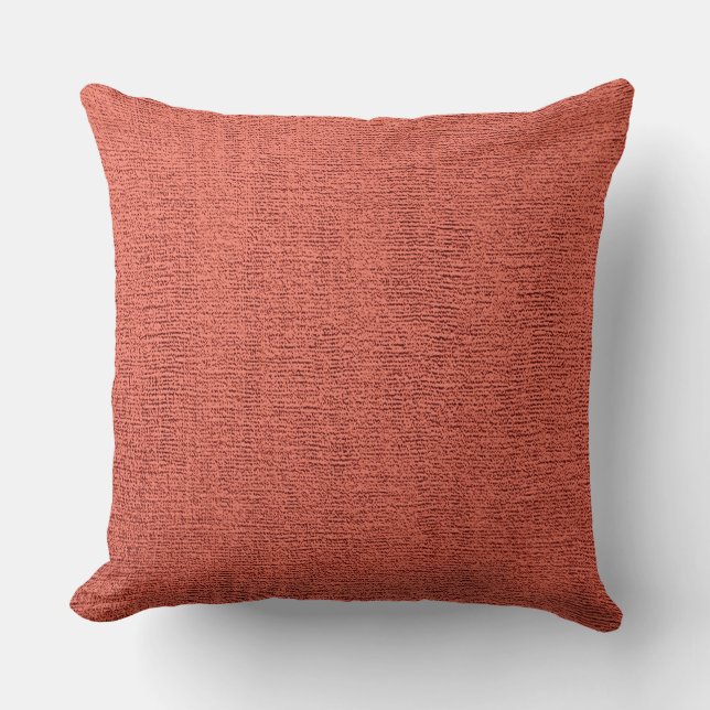 Brick Red Elegante Leinwand Look Kissen (Vorderseite)
