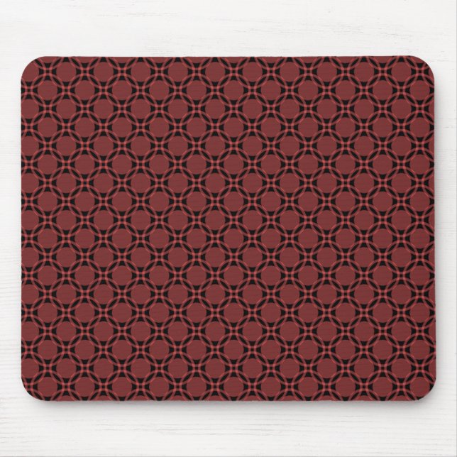 Brick Red Funky Circles Mousepad (Vorne)