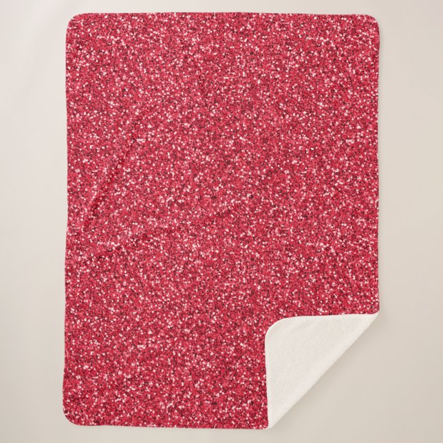 Brick Red Glitzer Sherpadecke (Vorderseite)