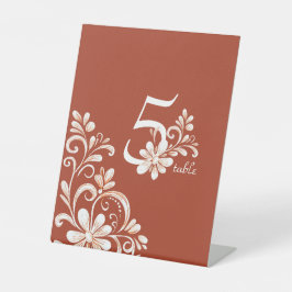Brick Red Shabby Chic Wedding Table Sign Sockelschild