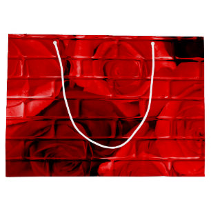 Brick-Rose 02-Rot- Zazzle-Geschenktaschen Große Geschenktüte