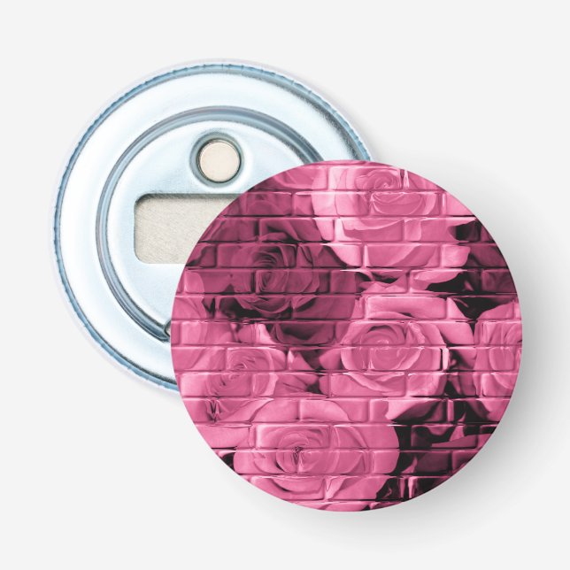 Brick-Rose 10 Pflaumenrunde Flaschenöffner (Vorderseite)