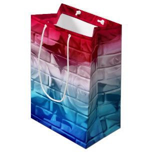 Brick Rose 11 Red White Blue-Medium Geschenktasche Mittlere Geschenktüte
