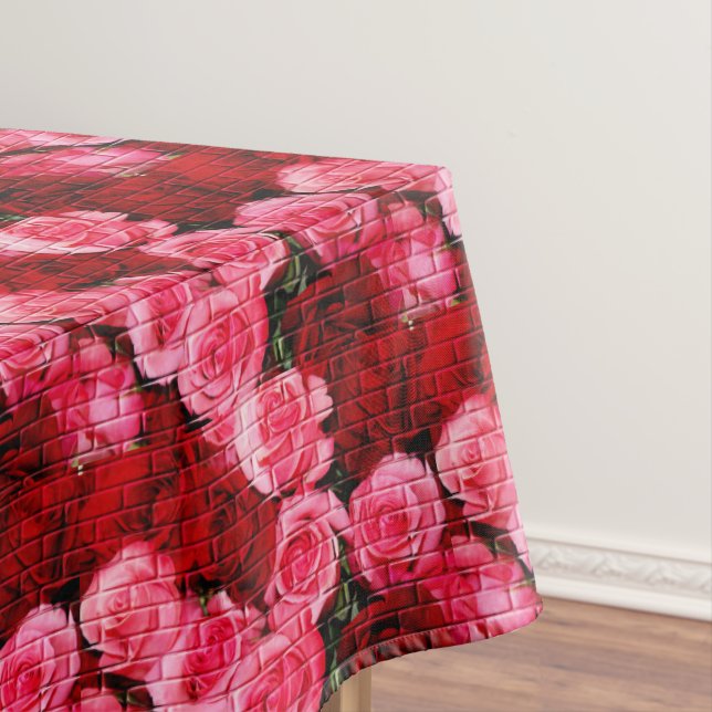 BRICK-ROSE, PINK-RED-52x70 BAUMWOLLE Tischdecke (Beispiel)