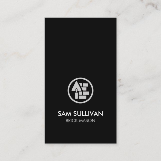 Brick Stone Construction Business Card Visitenkarte (Vorderseite)