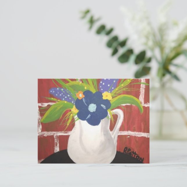 Brick Vase Card 12x18 Postkarte (Stehend Vorderseite)