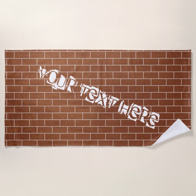 Brick Wall Beach serviette Texte personnalisé (Devant)