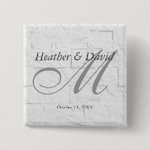 Brick Wall Calligraphy Script Monogram Wedding