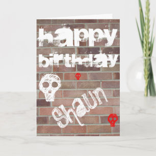 Brick Wall Card, Skulls und Chalk Writing Card Karte