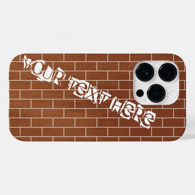 Brick Wall Custom Text iPhone Case (Rückseite (Horizontal))