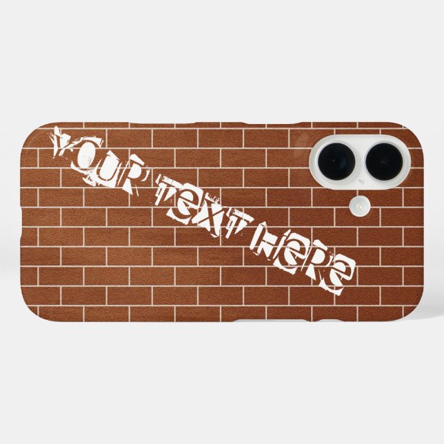 Brick Wall Design Custom Text iPhone Case (Rückseite (Horizontal))