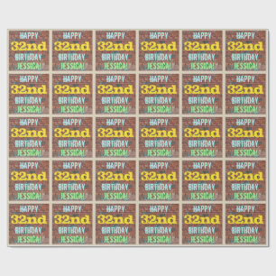 Brick Wall Graffiti Inspiriert 32. Geburtstag + Na Geschenkpapier
