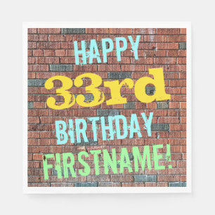 Brick Wall Graffiti Inspiriert 33. Geburtstag + Na Serviette