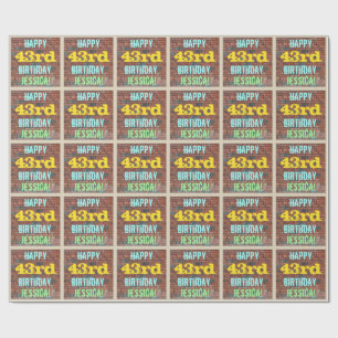 Brick Wall Graffiti Inspiriert 43. Geburtstag + Na Geschenkpapier