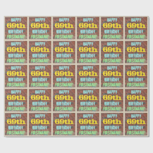 Brick Wall Graffiti Inspiriert 69. Geburtstag + Na Geschenkpapier