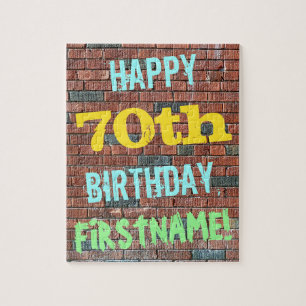 Brick Wall Graffiti Inspiriert 70. Geburtstag + Na
