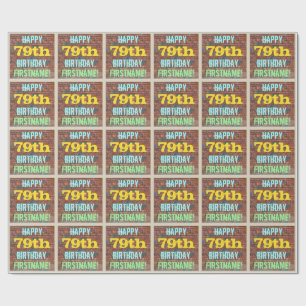 Brick Wall Graffiti Inspiriert 79. Geburtstag + Na Geschenkpapier