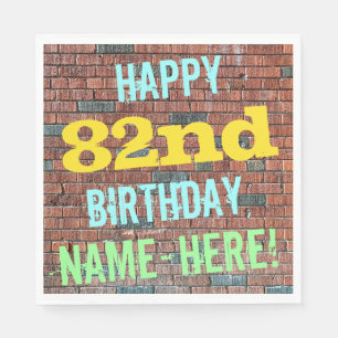 Brick Wall Graffiti Inspiriert 82. Geburtstag + Na Serviette