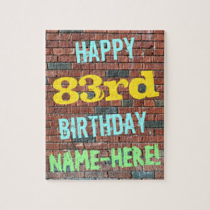 Brick Wall Graffiti Inspiriert 83. Geburtstag + Na