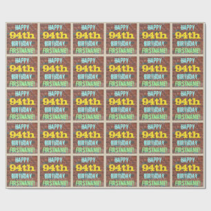 Brick Wall Graffiti Inspiriert 94. Geburtstag + Na Geschenkpapier