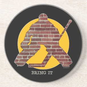 Brick Wall Hockey Goalie Getränkeuntersetzer